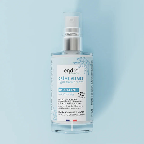 Crème visage hydratante bio - acide hyaluronique - Toute peau - Endro - 50 mL