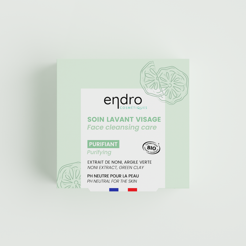 Soin lavant purifiant bio - Argile verte et extrait de noni - Peaux à imperfections - Endro - 85 mL