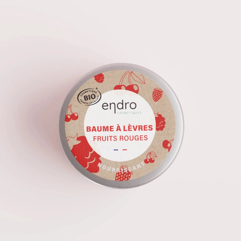 Baume à lèvres bio 100% naturel - Fruits Rouges - Endro - 15mL