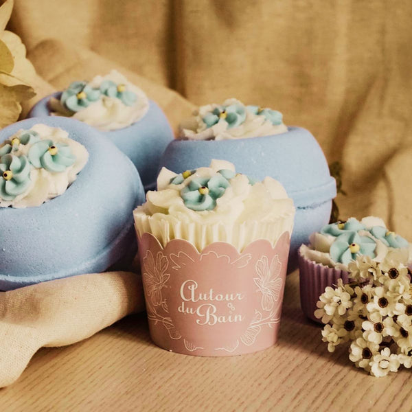 2 Mini Cupcakes Hortensia fondant pour le bain - 2x50 gr - Autour du Bain