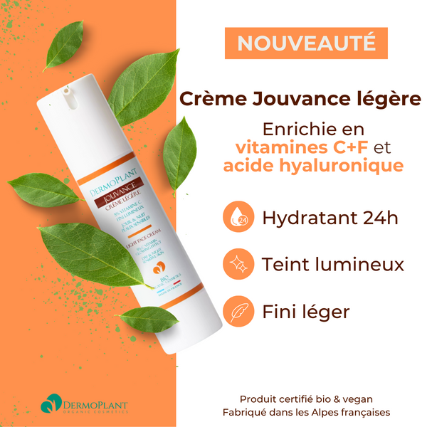 Crème visage Jouvance légère - Argousier & Vitamine C -  Toute peau - DermoPlant - 50 ml