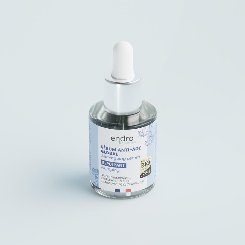 Sérum anti-âge repulpant - Acide hyaluronique et hydrolat de Bleuet - Endro - 30 ml