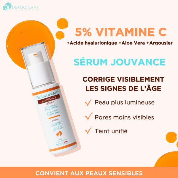 Sérum visage Jouvance - Argousier & Vitamine C -  Toute peau - DermoPlant - 30 ml