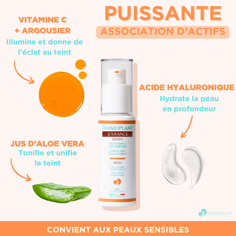 Sérum visage Jouvance - Argousier & Vitamine C -  Toute peau - DermoPlant - 30 ml