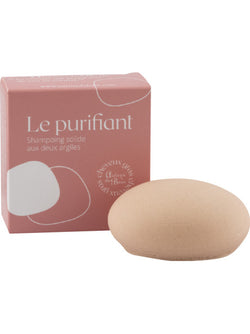 Solid shampoo with two clays + aluminum box - Oily hair - 85 gr - Around the Bath