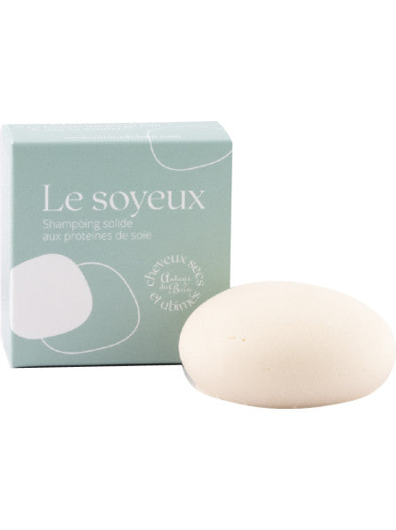 Shampoing solide aux protéines de soie "Le Soyeux" - Cheveux secs, colorés ou abimés - 75 gr - Autour du Bain