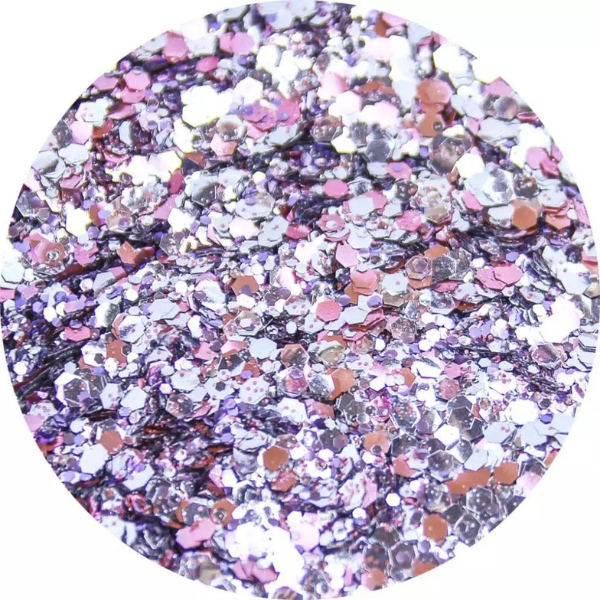 Paillettes biodégradables - Argenté, rose et violet - 5H DU MAT' - 5 ml - Sisi la Paillette