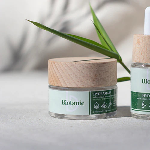 Crème visage Hydramat - Menthe, chanvre et bambou - Peaux mixtes à grasses - Biotanie - 30 ml