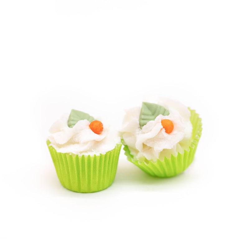 2 Mini Cupcakes "Mangue" fondant pour le bain - Peau sèche - 2x50 gr - Autour du Bain