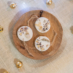 Set of 3 artisanal scented pebbles "La Relaxante" - Natural beeswax, Lavender - Les Chandelles de Provence
