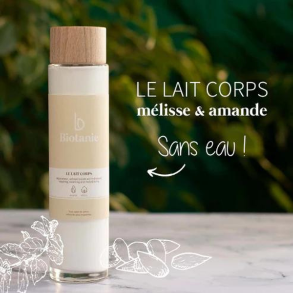Le lait corps - Mélisse & Amande -Toute peau - Biotanie - 150 ml