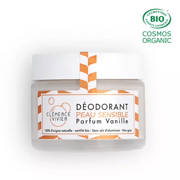 Déodorant naturel - Peau sensible - Vanille - Clémence & Vivien - 50 gr