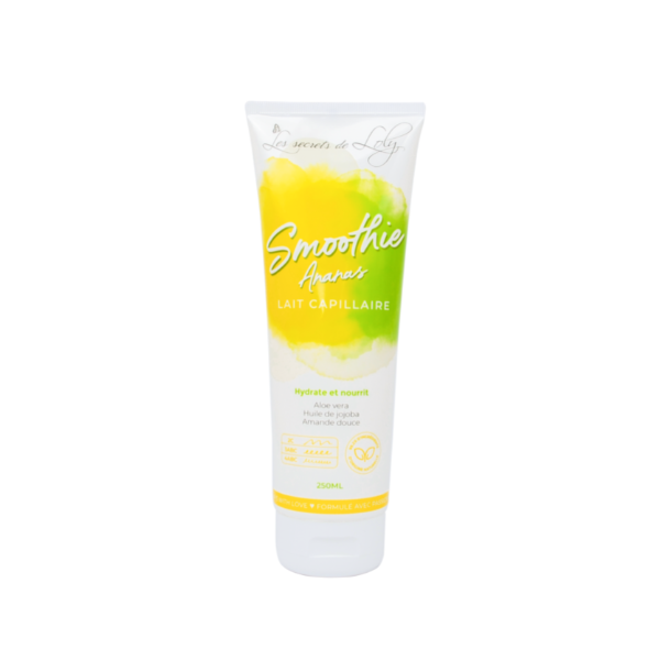 Lait capillaire "Smoothie Ananas" - Aloé Vera, huile de jojoba et amande douce - Cheveux secs - Les Secrets de Loly - 250ml