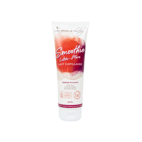 Lait capillaire "Smoothie Litchi-Mûre" - Aloé Vera, huile de jojoba et amande douce - Cheveux secs - Les Secrets de Loly - 250ml