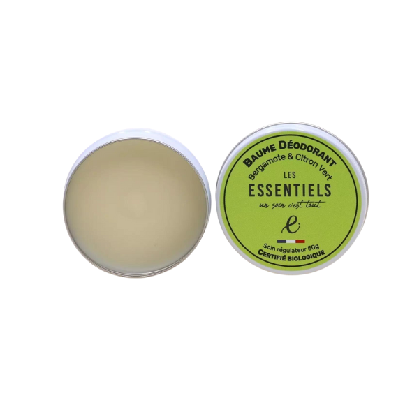 Baume déodorant bio Bergamote & Citron vert - Savonnerie Les Essentiels - 50 gr