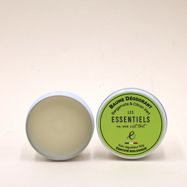 Baume déodorant bio Bergamote & Citron vert - Savonnerie Les Essentiels - 50 gr