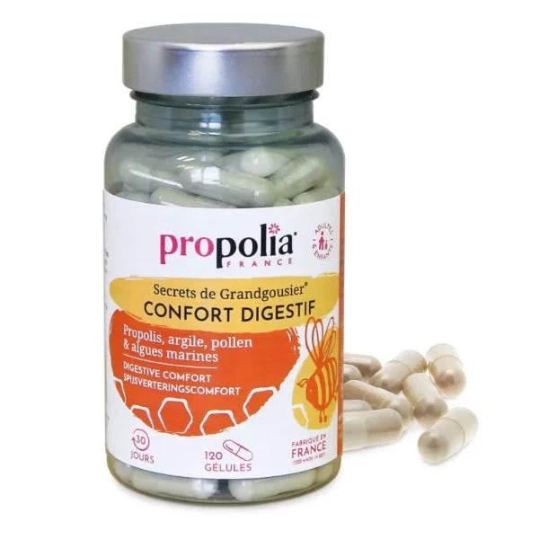 Compléments alimentaires Confort Digestif - Propolis, Argile, Pollen, Algues marines - Propolia - 120 gélules