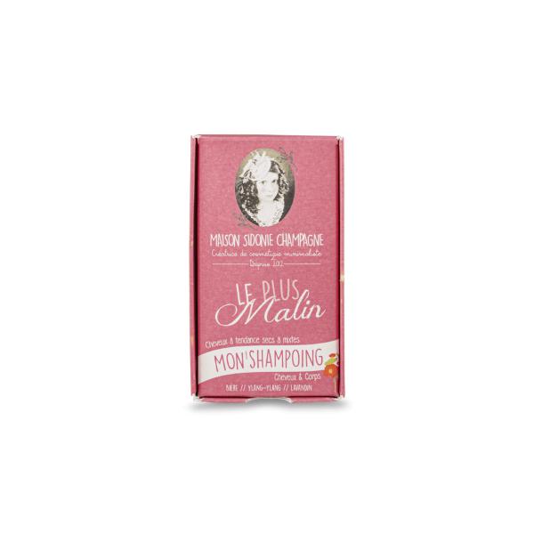 Shampoing solide corps et cheveux "Le plus malin rose" - Huile de ricin - Cheveux secs à normaux - Savonnerie Champagne - 100 gr