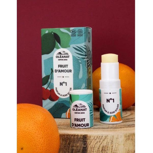 Parfum & soin solide "Fruit d'Amour" N°1 - Mandarine verte et Cerise sauvage - Le Secret Naturel - 4,5 g