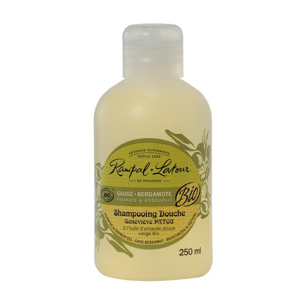 Shampoing douche Sauge Bergamote - Peau et cheveux normaux à secs - Rampal Latour - 250 mL