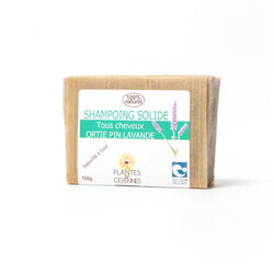 Shampoing solide bio saponifié à froid Ortie, Pin et Lavande - Plantes des Cévennes - 100 gr
