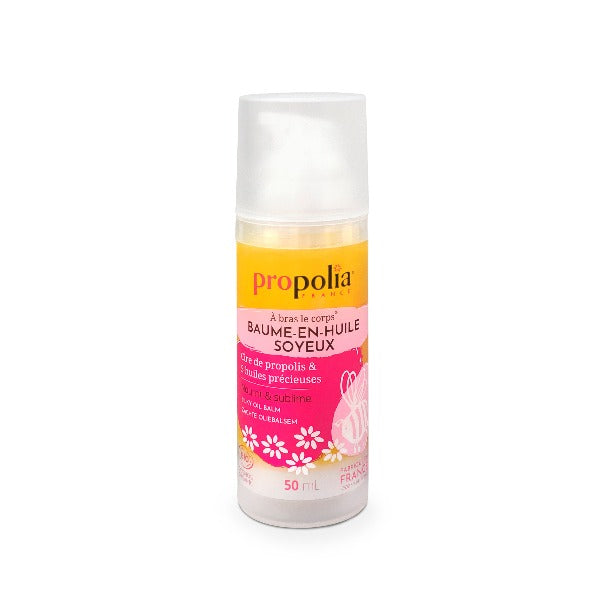 Baume en huile soyeux - Cire de propolis, Huile de Camélia & de Coco - Propolia - 50mL