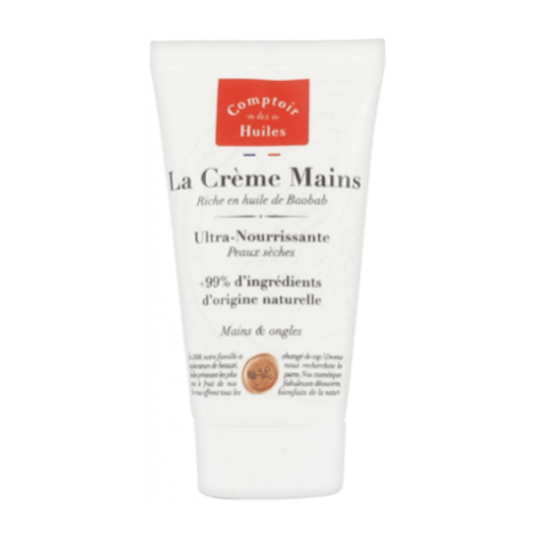 Crème mains bio ultra-nourrissante - huile de baobab - Peau sèche - Comptoir des Huiles - 50 ml