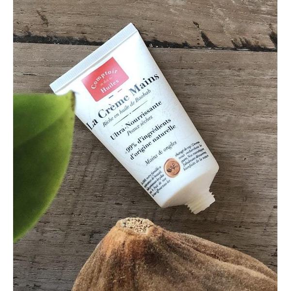 Crème mains bio ultra-nourrissante - huile de baobab - Peau sèche - Comptoir des Huiles - 50 ml