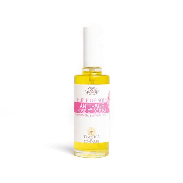 Huile bio anti-âge Rose & Jojoba - Peau mature - Plantes des Cévennes - 50 mL