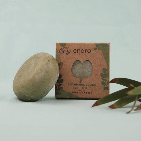 Shampoing solide bio antipelliculaire Sentier vert - sans huiles essentielles - Cheveux gras - Endro - 100g